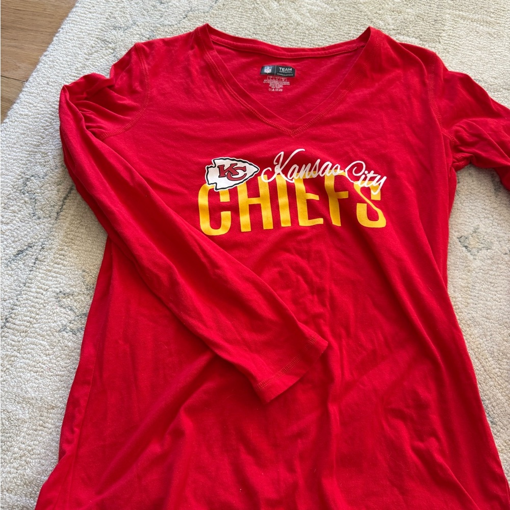 NFL Red and Gold Long Sleeve Chiefs Tee